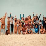 Dreamsea Costa Rica | Volunteer | Hero Image | Group of people jumping in the air on a beach in Costa Rica