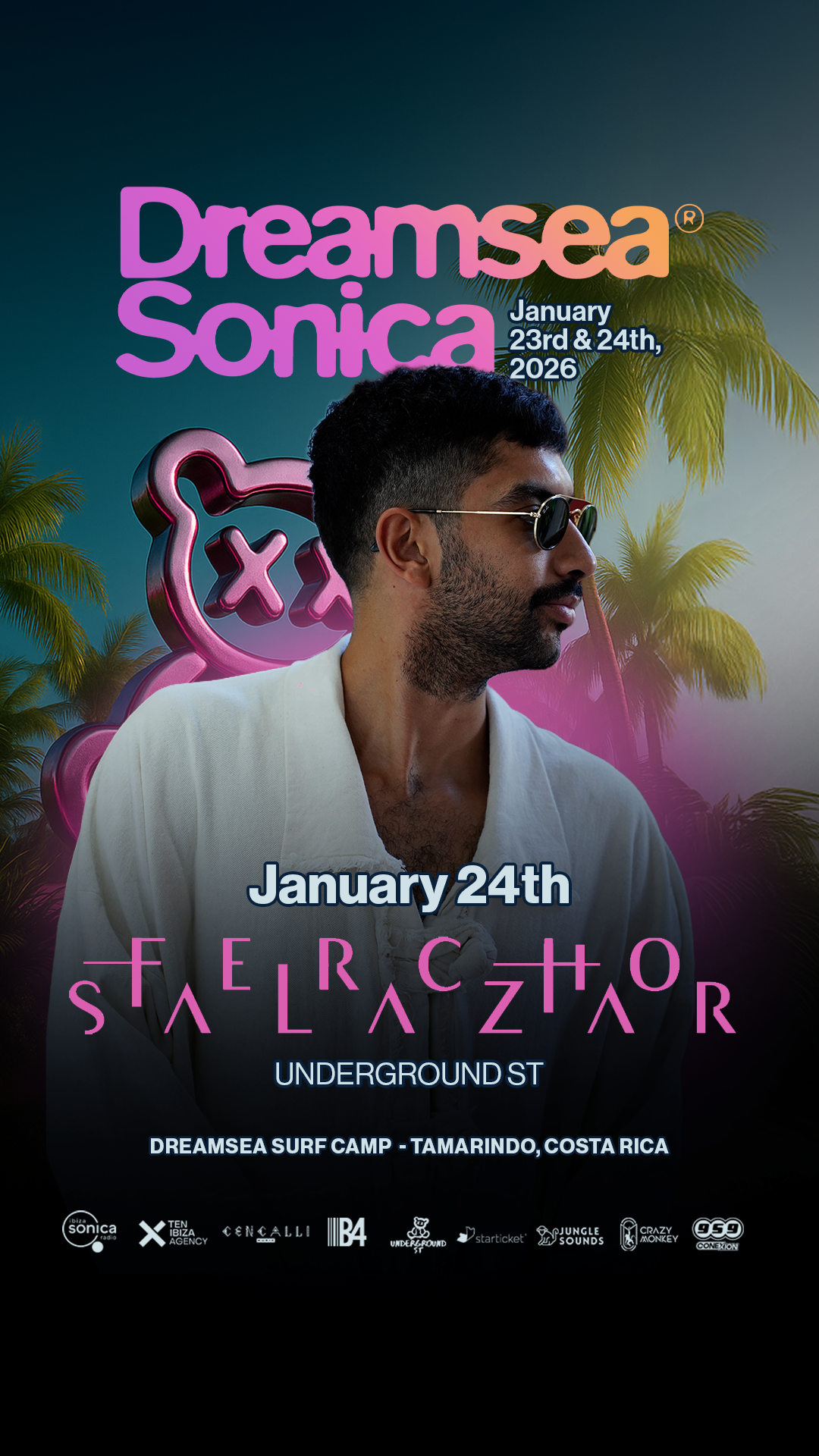 Dreamsea Costa Rica | Dreamsea Sonica | Sonica 2026 | Image of FERCHO SALAZAR announcing that they will be at Sonica 2026 as a music artist in Tamarindo, Costa Rica